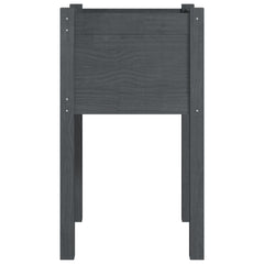 Garden Planter Gray 15.7x15.7x27.6 Solid Wood Pine