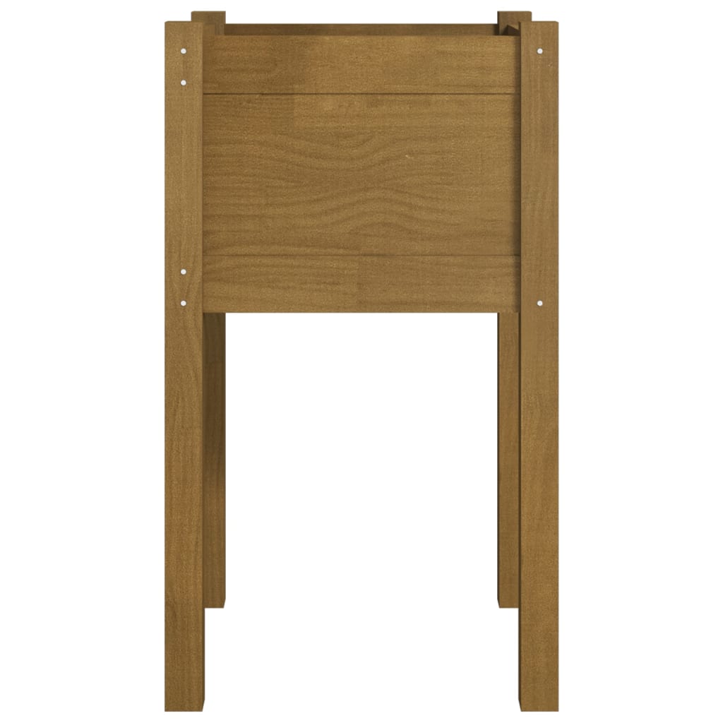 Garden Planter Honey Brown 15.7x15.7x27.6 Solid Wood Pine