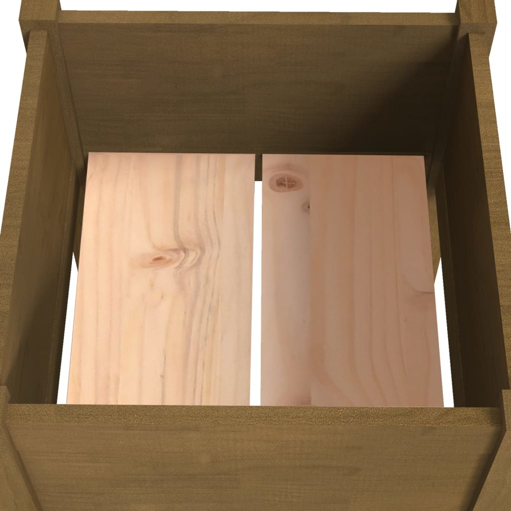 Garden Planter Honey Brown 15.7x15.7x27.6 Solid Wood Pine