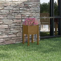 Garden Planter Honey Brown 15.7x15.7x27.6 Solid Wood Pine