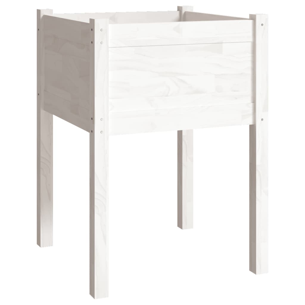 Garden Planters 2 pcs White 19.7x19.7x27.6 Solid Wood Pine