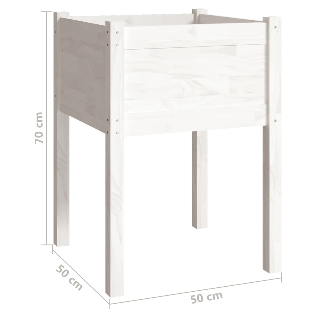 Garden Planters 2 pcs White 19.7x19.7x27.6 Solid Wood Pine