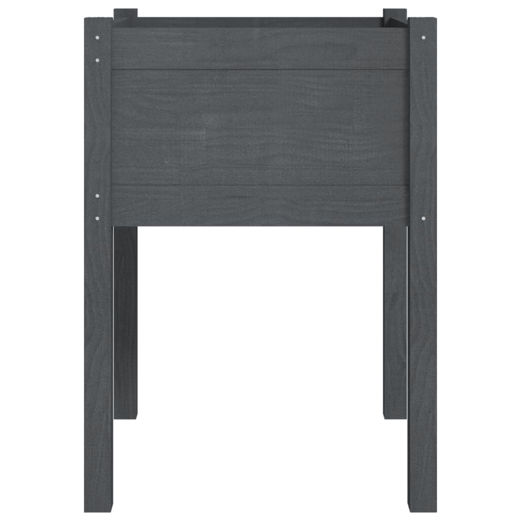 Garden Planters 2 pcs Gray 19.7x19.7x27.6 Solid Wood Pine