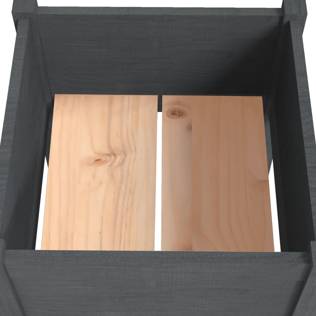 Garden Planters 2 pcs Gray 19.7x19.7x27.6 Solid Wood Pine