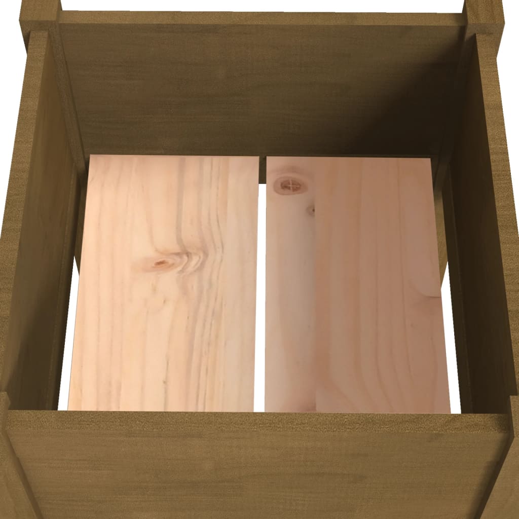 Garden Planter Honey Brown 19.7x19.7x27.6 Solid Wood Pine