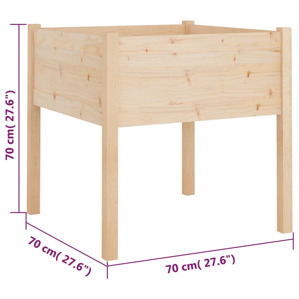 Garden Planters 2 pcs 27.6x27.6x27.6 Solid Wood Pine