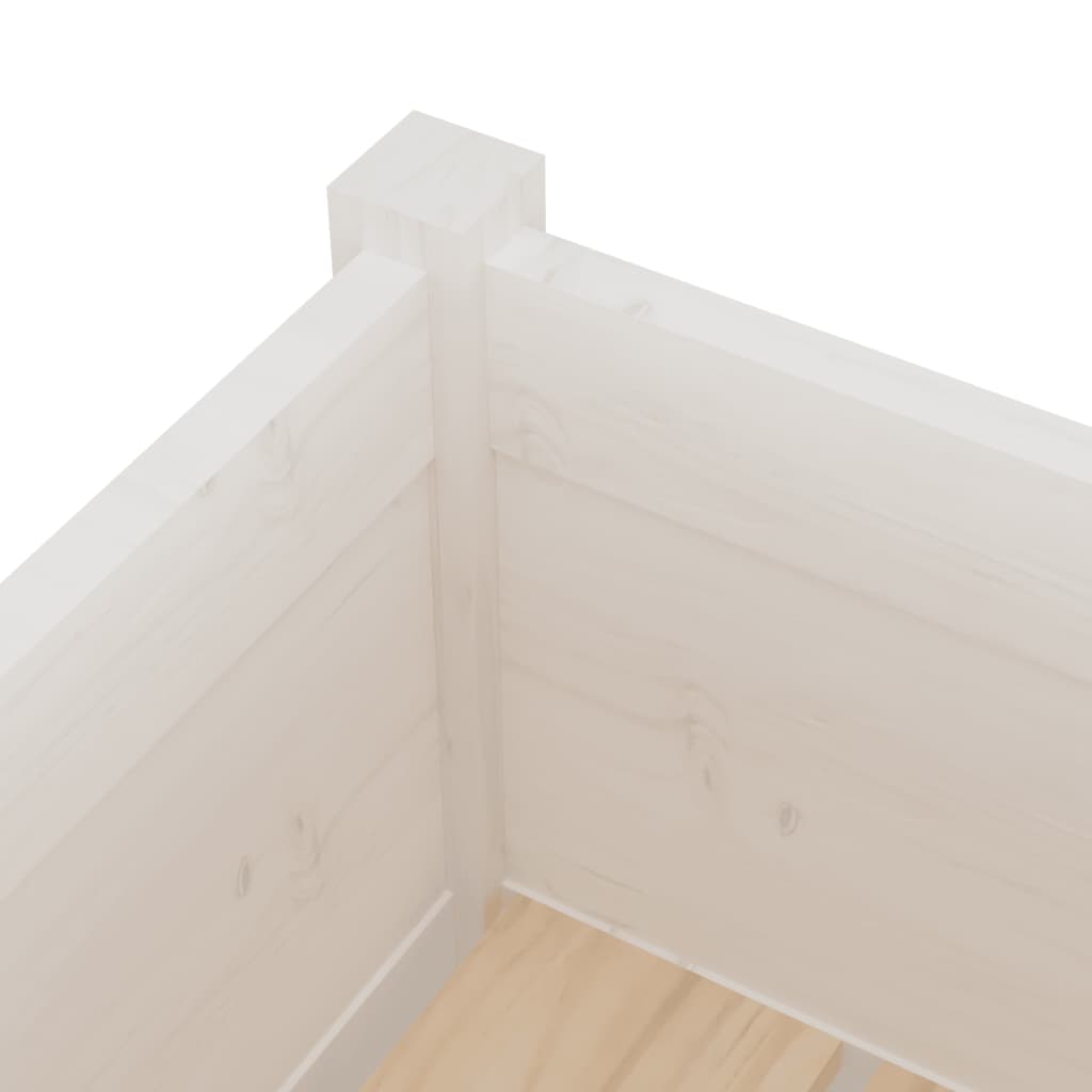 Garden Planters 2 pcs White 27.6x27.6x27.6 Solid Wood Pine