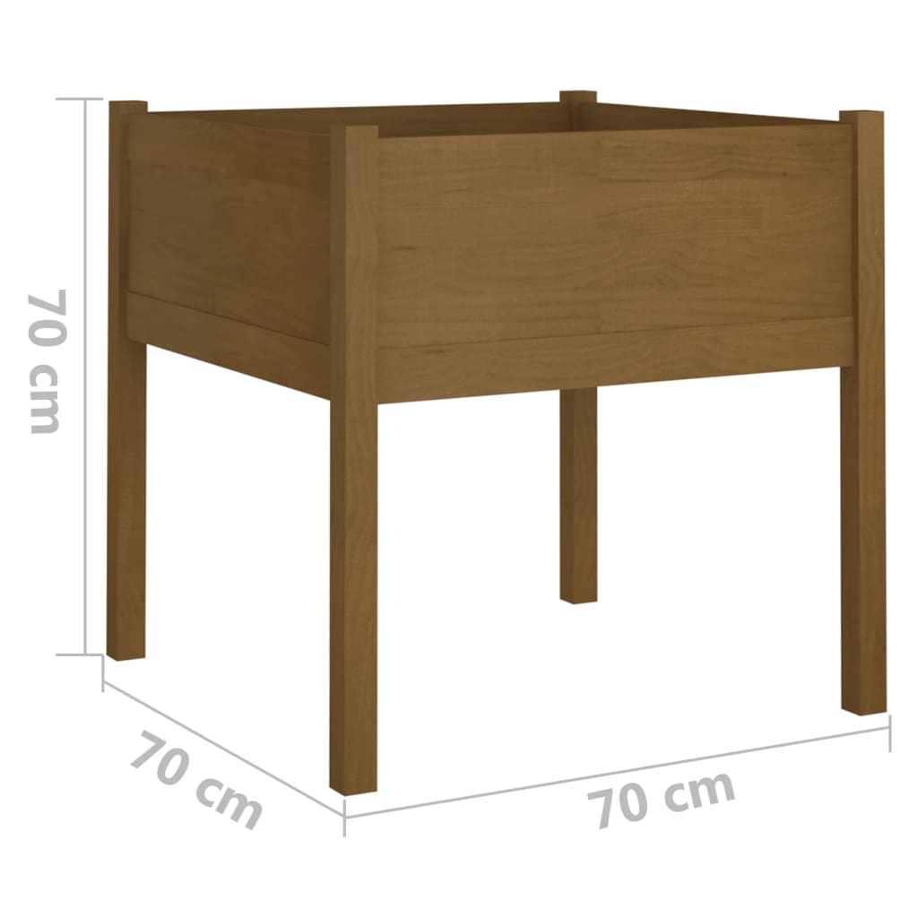 Garden Planter Honey Brown 27.6x27.6x27.6 Solid Wood Pine