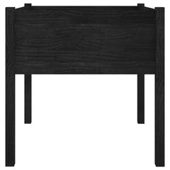 Garden Planter Black 27.6x27.6x27.6 Solid Wood Pine