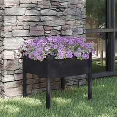 Garden Planter Black 27.6x27.6x27.6 Solid Wood Pine