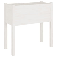 Garden Planter White Solid pinewood 27.6 x 12.2 x 27.6 in Durable
