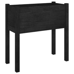 Garden Planter Black Solid Pinewood Durable Garden Planter