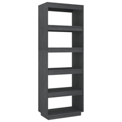 Book Cabinet Grey Solid Pinewood Medium Book Cabinet
