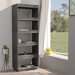 Book Cabinet Grey Solid Pinewood Medium Book Cabinet