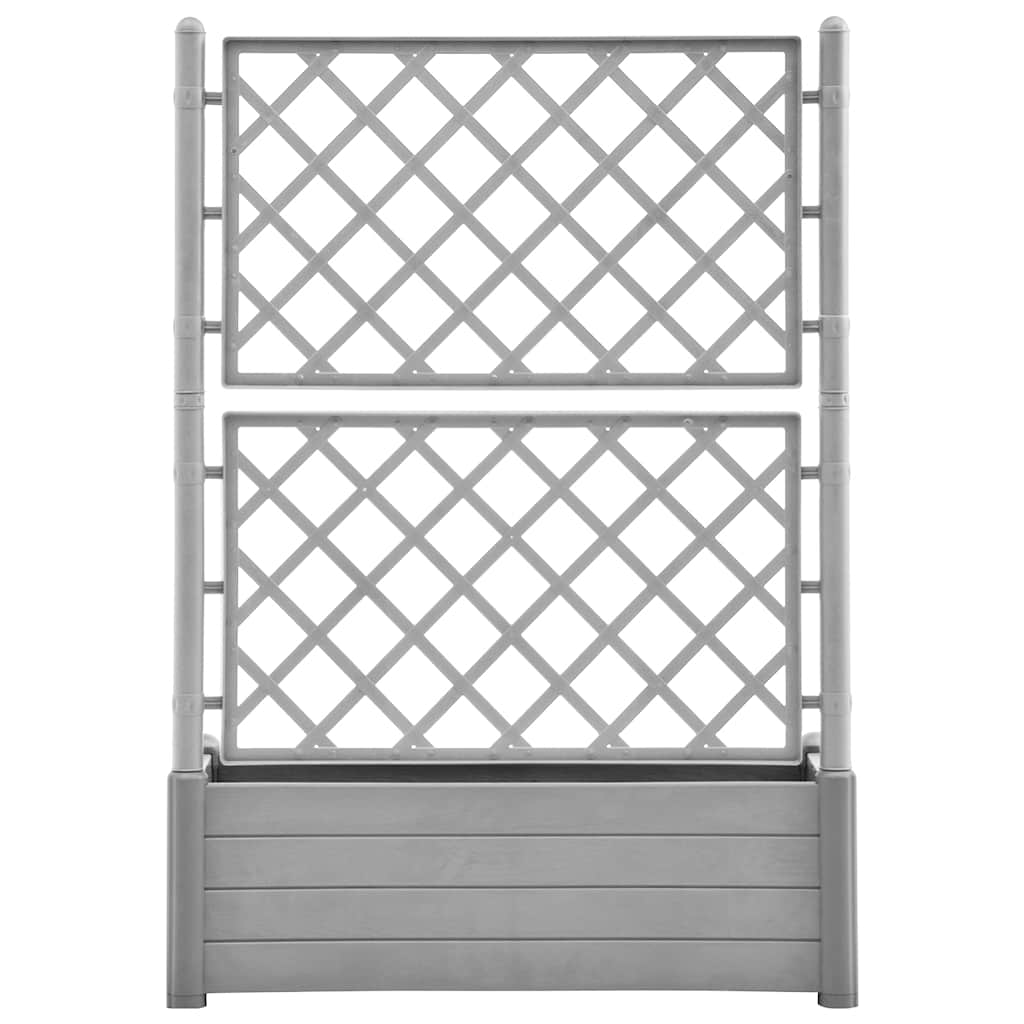 Garden Planter with Trellis 39.4x16.9x55.9 PP Stone Gray
