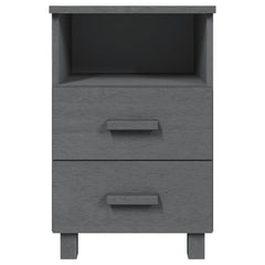 Bedside Cabinet Dark Grey Solid pine, MDF 15.7 x 13.8 x 24.4 in