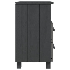 Bedside Cabinet Dark Grey Solid pine, MDF 15.7 x 13.8 x 24.4 in