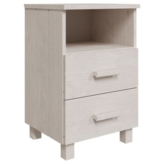 Bedside Cabinet Set of 2 White Solid pinewood, MDF Compact