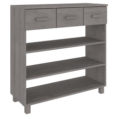 Console Table Light Grey Solid Pine Wood, MDF Console Table