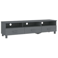 TV Cabinet Dark Grey Solid Pinewood, MDF Standard TV Cabinet