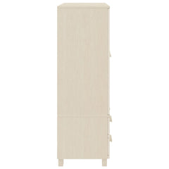Wardrobe Honey Brown Solid Pinewood Medium Wardrobe Rectangular