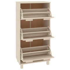 Shoe Cabinet HAMAR Honey Brown 23.4x13.8x46.1 Solid Wood Pine