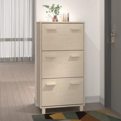 Shoe Cabinet HAMAR Honey Brown 23.4x13.8x46.1 Solid Wood Pine