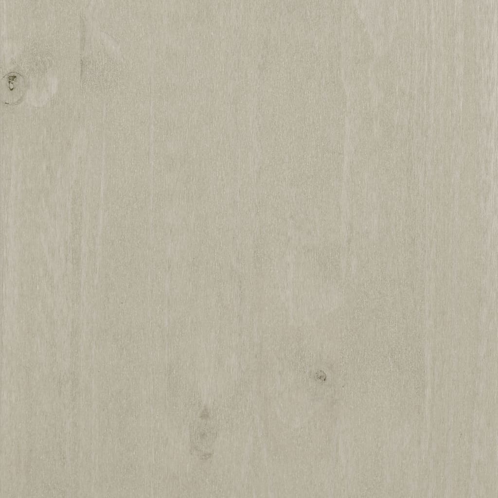 White solid pine wood shoe cabinet with three flip-drawers and warm wooden handles.