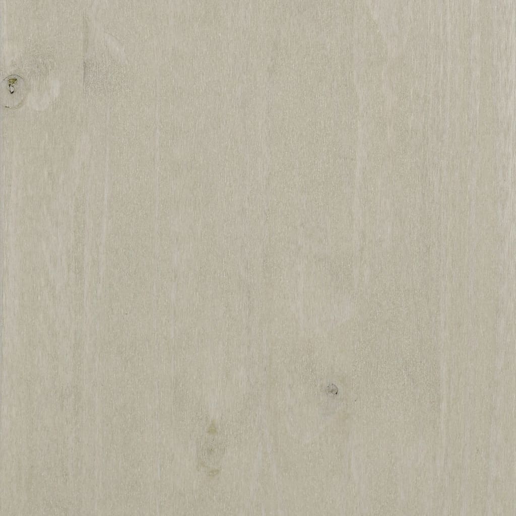 White solid pine shoe cabinet with three shelves, measuring 33.5x15.7x42.5 inches.