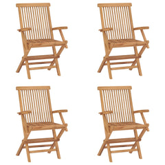 Garden Chair Set of 4 Teak Teak wood Standard Foldable