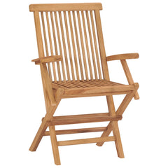 Garden Chair Set of 4 Teak Teak wood Standard Foldable