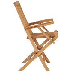 Garden Chair Set of 4 Teak Teak wood Standard Foldable