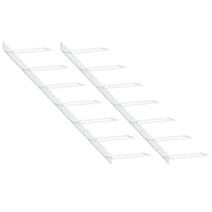 Wall-mounted Wine Rack for 7 Bottles 2 pcs White Metal