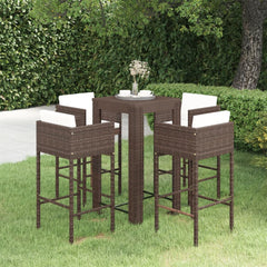 Garden Bar Set Brown PE rattan Medium Durable Garden Bar Set