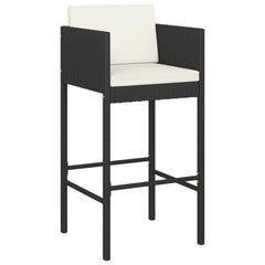 Garden Bar Set Black PE rattan 5 Piece Set Footrest