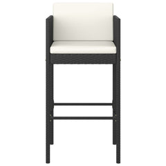 Garden Bar Set Black PE rattan 5 Piece Set Footrest