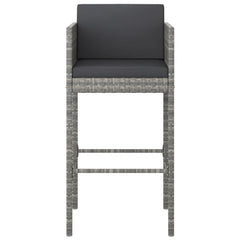 Garden Bar Set Gray, Dark Gray PE rattan, steel Medium Footrest