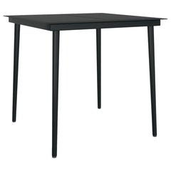 Garden Dining Table Black Powder-coated steel, glass
