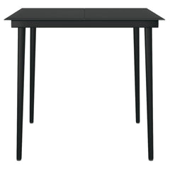 Garden Dining Table Black Powder-coated steel, glass