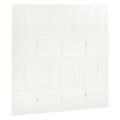 4-Panel Room Dividers 2 pcs White 63x70.9 Steel