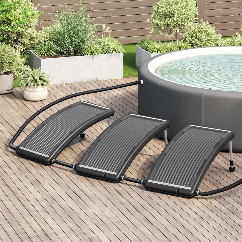 Solar Pool Heating Panel Set of 3 Black HDPE Standard