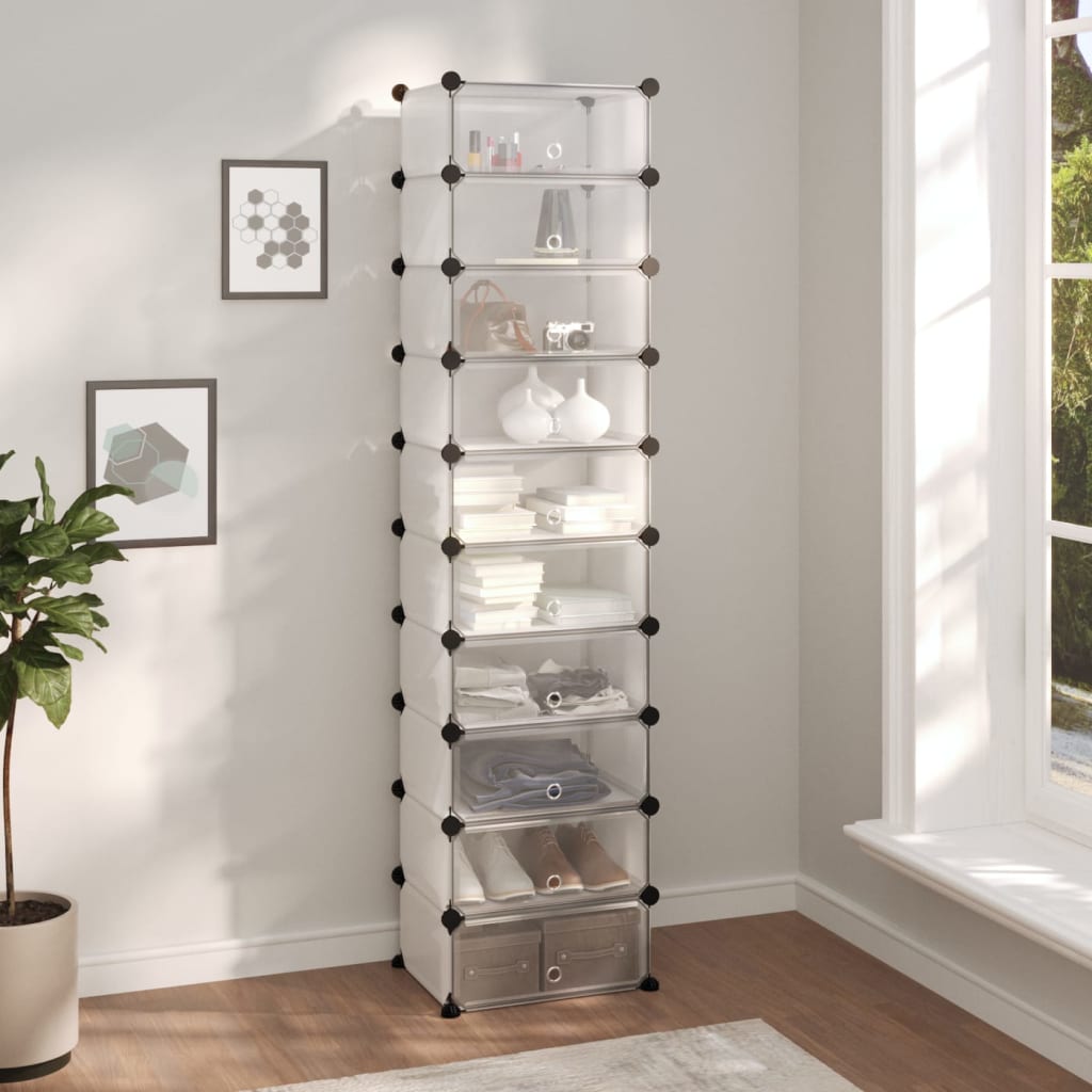 Shoe Rack Transparent 17.3x12.6x68.5 PP