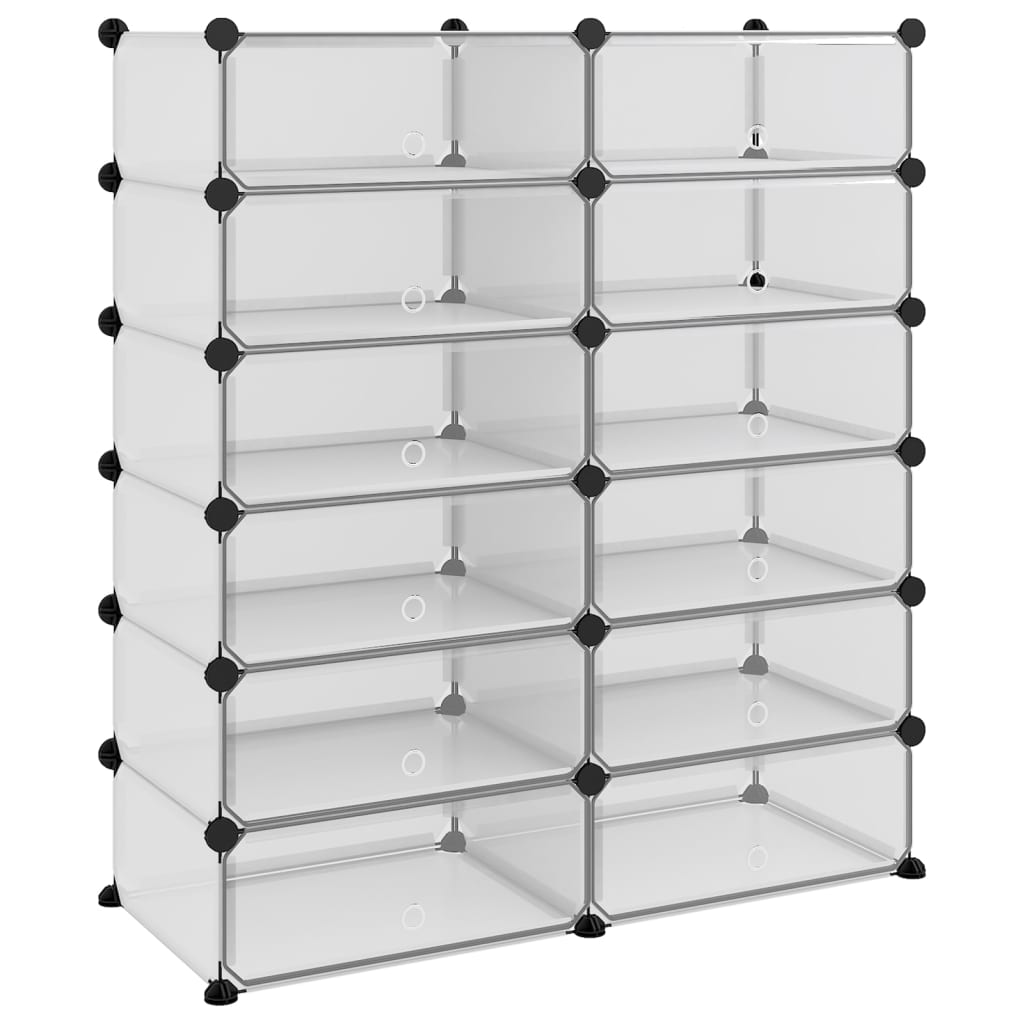 Shoe Rack Transparent 37.2x14.4x41.7 PP