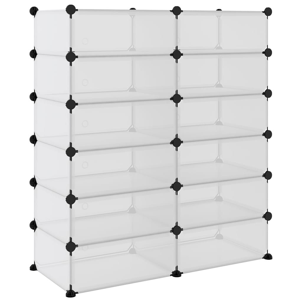 Shoe Rack Transparent 37.2x14.4x41.7 PP