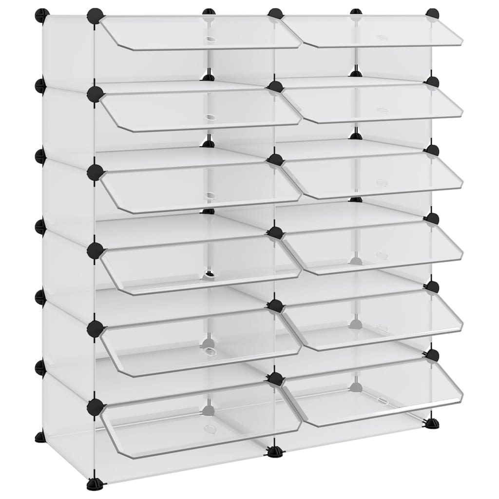 Shoe Rack Transparent 37.2x14.4x41.7 PP
