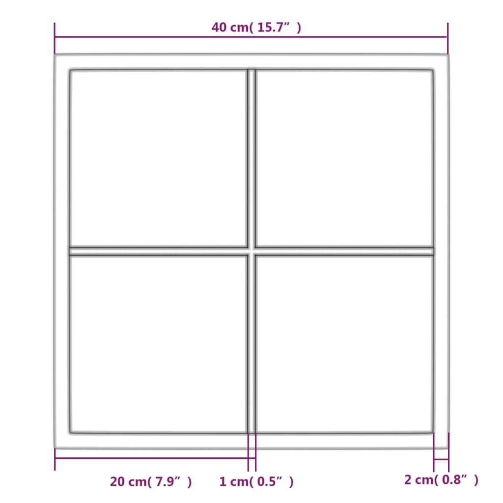 Wall Mirror Black 15.7x15.7 Metal