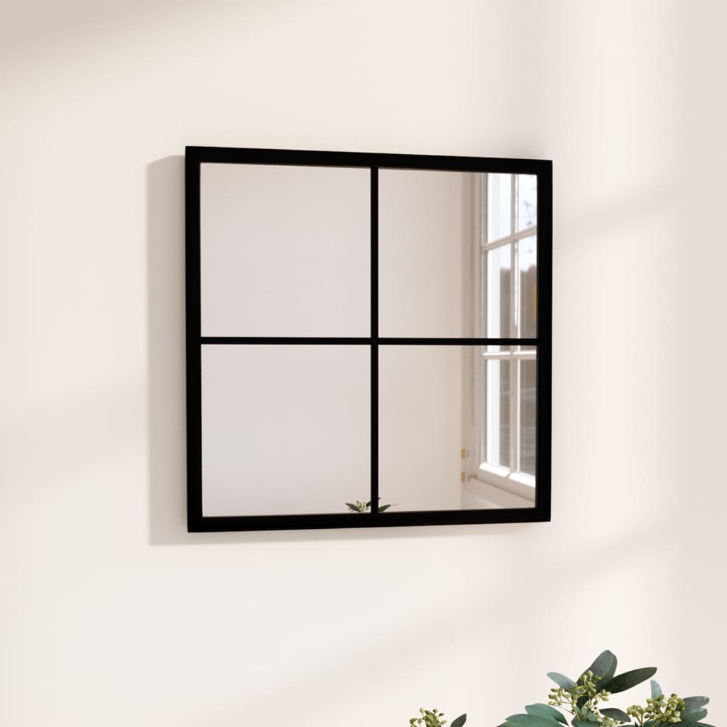 Wall Mirror Black 15.7x15.7 Metal