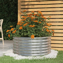 Garden Planter Powder-coated Steel 31.5x31.5x14.2 Silver