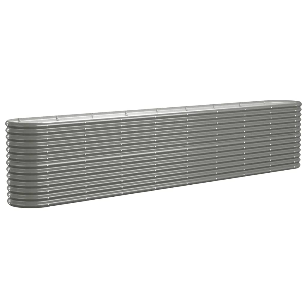 Garden Raised Bed Powder-coated Steel 130.7x15.7x26.8 Gray