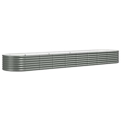 Garden Raised Bed Grey Powder-coated steel Large Durable